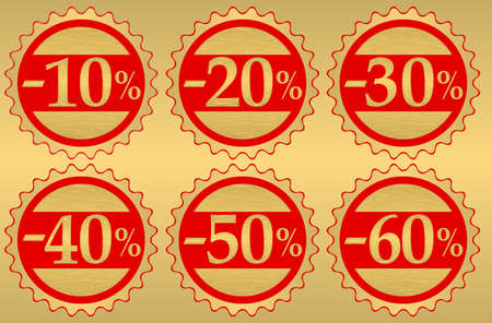 Set of festive sale  tags のイラスト素材