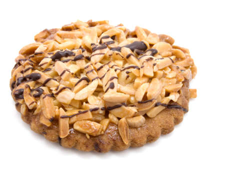 Cookies with chocolate glaze, Isolated on White Background の写真素材