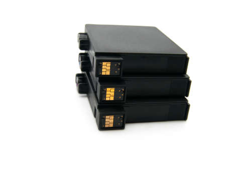 close-up shot of a CMYK ink cartridges for a printer の写真素材