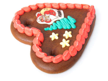 Christmas gingerbread heart. xmas bakingの写真素材
