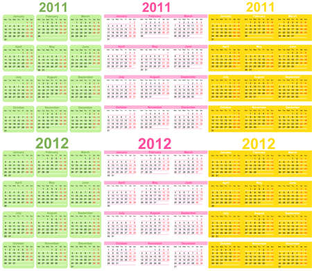 Set of 2011 and 2012 Calendarのイラスト素材