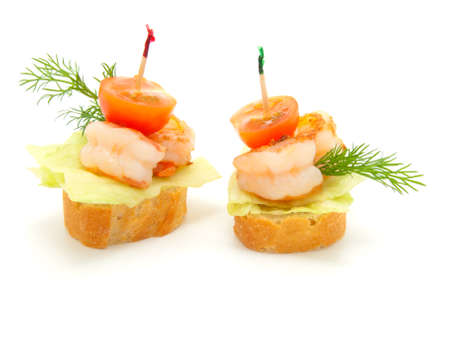 canape made from shrimp の写真素材