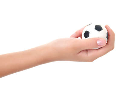 teenager hand holding sport ball の写真素材
