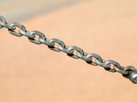 Old weathered industrial steel chain の写真素材