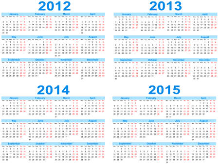 Set of 2012 - 2015 calendar, vectorのイラスト素材