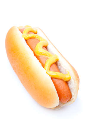 Hot dog with vegetables on a white background の写真素材