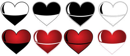 color business cards with label heartのイラスト素材