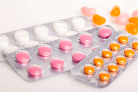 pills on white background 