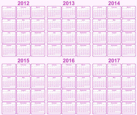 Calendar 2013, 2014, 2015, 2016, 2017のイラスト素材