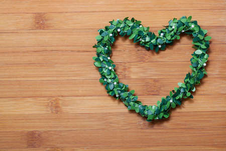 heart decoration on wooden background