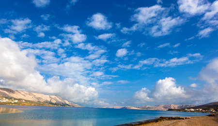 Adriatic beach in Pag, Croatia.の写真素材