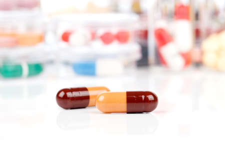 Pills on white backgroundの写真素材