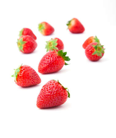 Strawberries isolated over white backgroundの写真素材
