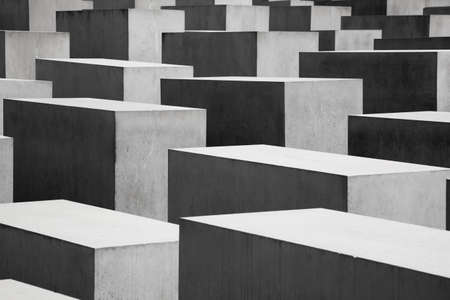 The Memorial to the Murdered Jews of Europe on September in Berlin, Germany  The site contains 2,711 concrete slabs and was designed by Peter Eisenman and Buro Happold のeditorial素材