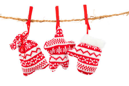 Christmas decoration isolated over white backgroundの写真素材