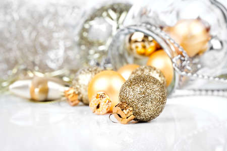 Christmas decoration on abstract backgroundの写真素材