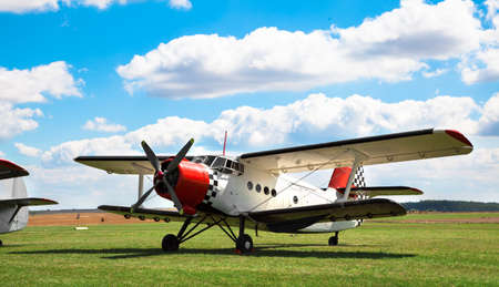 GERA, GERMANY - AUGUST 13, 2016: Old classic Antonov An-2 aircraft at an European AN-2 Meeting 2016, AUGUST, 13のeditorial素材