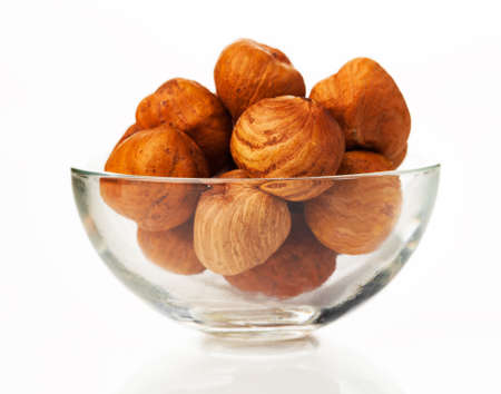 hazelnut on white backgroundの写真素材