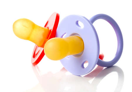 baby silicone pacifier, isolated on white background