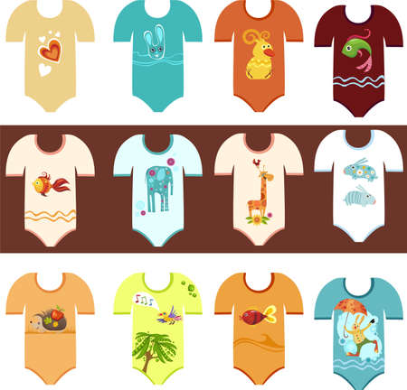  clothing baby setのイラスト素材