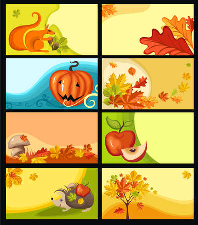 autumn cardsのイラスト素材