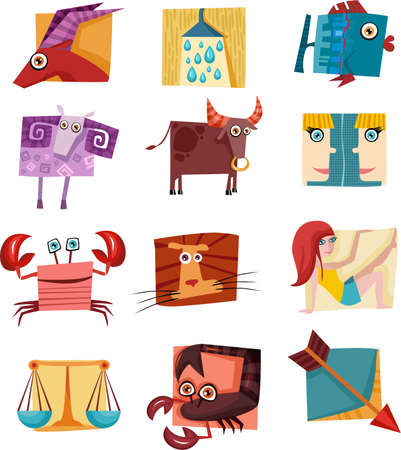  vector signs of zodiakのイラスト素材