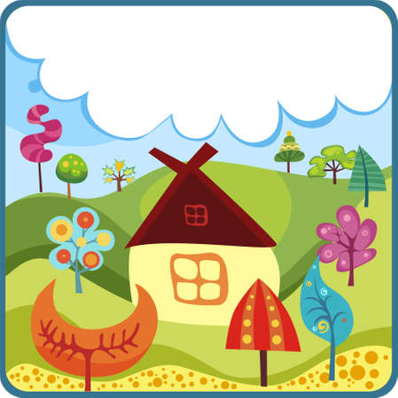 house in forestのイラスト素材