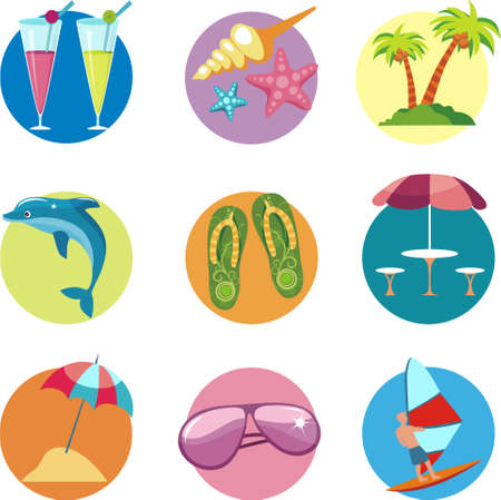 summer icon setのイラスト素材