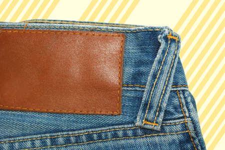 Blank leather label for your own textの写真素材