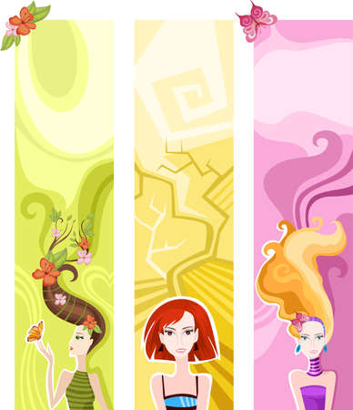 hairstyle cardのイラスト素材