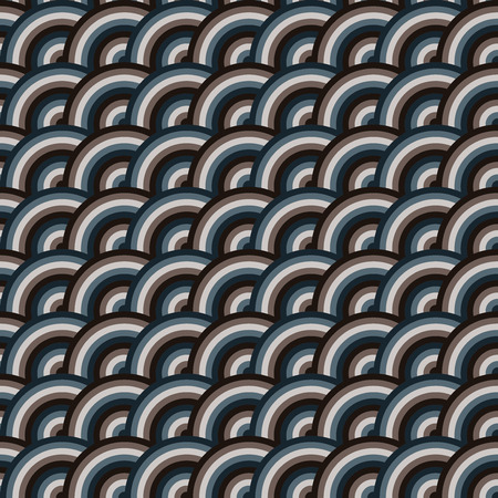 Vector seamless pattern of semi circles in squama style. Abstract geometric background in pastel colors.のイラスト素材