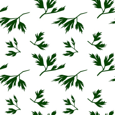 Green leaf seamless pattern on white backgroundのイラスト素材
