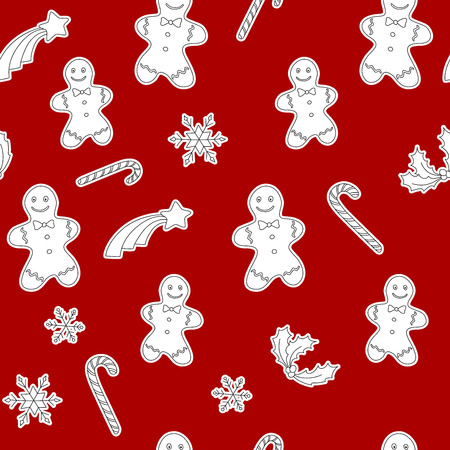Pattern of Christmas and New Year symbols patches.