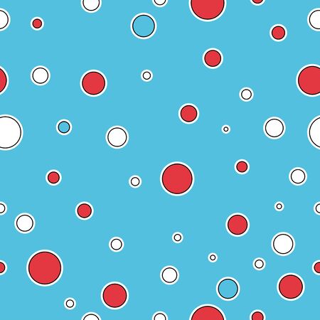 White Christmas and New Year snow seamless pattern with cartoon style red and white dotsのイラスト素材