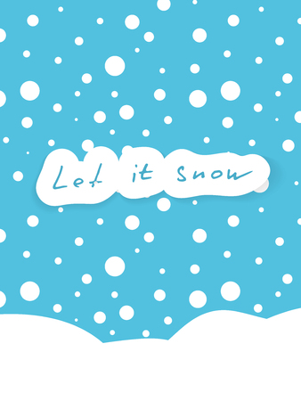 Let it snow card with snow on blue sky background. Winter holidaysのイラスト素材