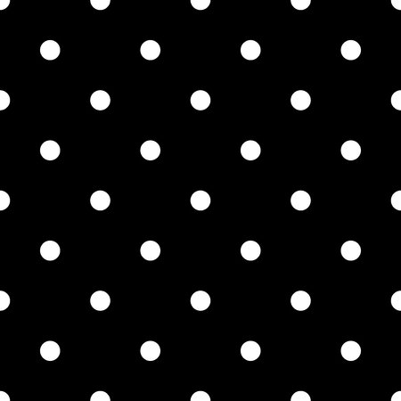 Seamless pattern with Polka Dot. Memphis group style black and white backgroundのイラスト素材
