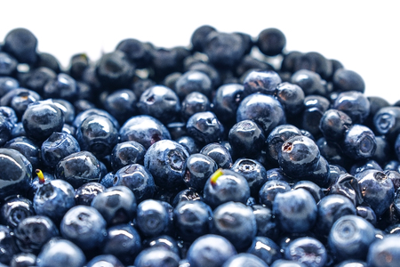 Blueberry berries closeup background. Antioxidant organic superfood concept. Healthy eating and nutritionの写真素材