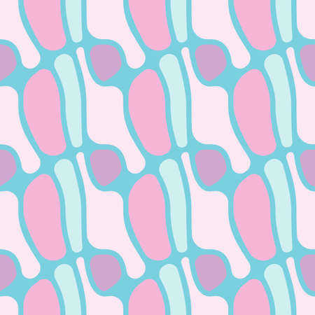 Pastel color vector seamless pattern. Colorful art abstract minimalist shape.