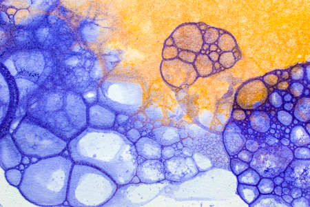 Bubble foam ink print, Abstract cosmic backround, space textureの写真素材