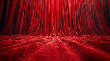A red curtain with a red backgroundの素材