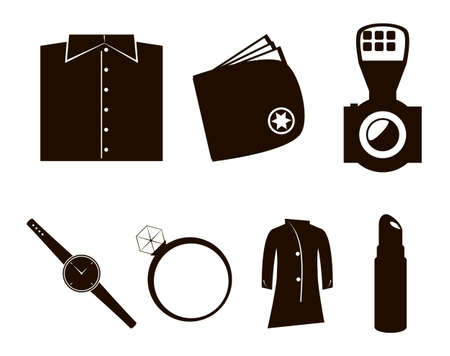 Vector accessories icon set on white backgroundのイラスト素材