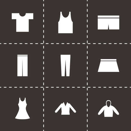 Vector black clothes eyes icons set on black backgroundのイラスト素材