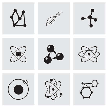Vector atom icon set on grey backgroundのイラスト素材