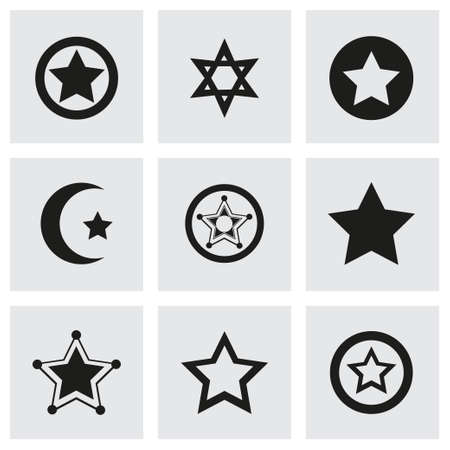 Vector stars icon set on grey backgroundのイラスト素材