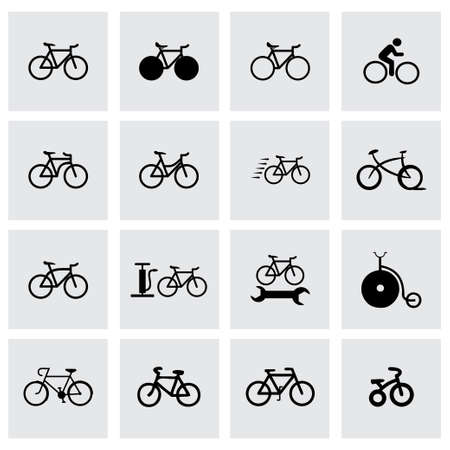 bicycle icon set on grey backgroundのイラスト素材