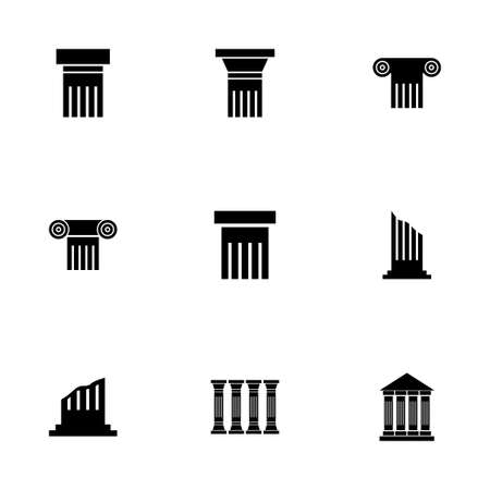 Vector black column icon set on white backgroundのイラスト素材