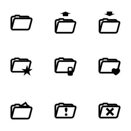 Vector folder icon set on white backgroundのイラスト素材