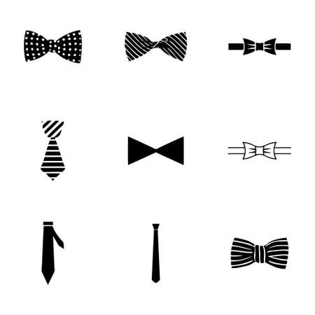 Vector bow ties icon set on white backgroundのイラスト素材