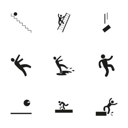 Vector fall icon set on white backgroundのイラスト素材