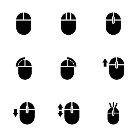 computer mouse icon set on white backgroundのイラスト素材